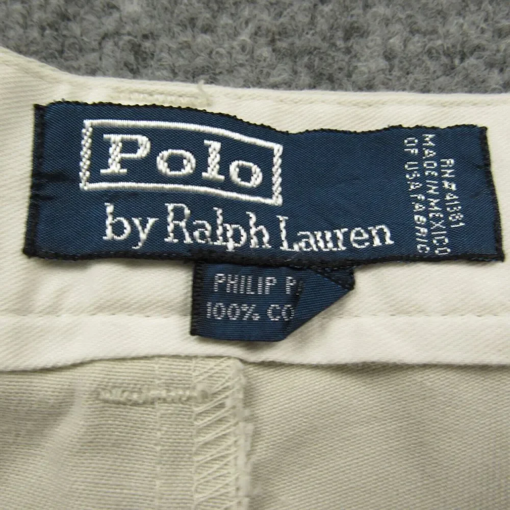 Polo Ralph Lauren Pant Men 36x27 Philip Flat Front Beige Chino Straight Academia
